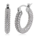 Simulated Diamond Hoop Earrings in Silvertone 3.00 ctw - Sticky add to cart bar