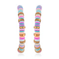 Simulated Multi Color Resin Beaded Hoop Earrings in Goldtone & Stainless Steel , Tarnish-Free, Waterproof, Sweat Proof Jewelry - Sticky add to cart bar