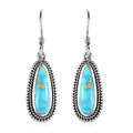 Artisan Crafted South Hill Turquoise Solitaire Earrings in Sterling Silver 5.10 ctw - Sticky add to cart bar