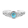 Artisan Crafted South Hill Turquoise 8.90 ctw Cuff Bracelet in Sterling Silver (7.25 In) - Sticky add to cart bar