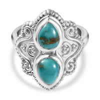 Sierra Nevada Turquoise 2.20 ctw Fancy Ring in Platinum Over Sterling Silver (Size 8.0)