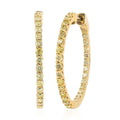 NY Closeout 10K Yellow Gold Natural Yellow Diamond Hoop Earrings 6.60 Grams 2.00 ctw - Sticky add to cart bar