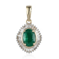 Luxoro 10K Yellow Gold AAA Brazilian Emerald and Diamond Pendant 1.50 ctw - Sticky add to cart bar