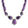 Peruvian Pink Opal and Orissa Rhodolite Garnet Necklace 18 Inches in Sterling Silver 13 Grams 86.15 ctw - Sticky add to cart bar