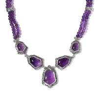 Peruvian Pink Opal and Orissa Rhodolite Garnet Necklace 18 Inches in Sterling Silver 13 Grams 86.15 ctw