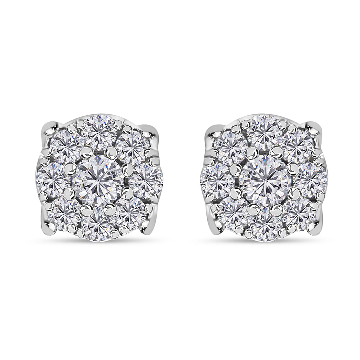 10K White Gold Diamond Stud Earrings 3.10 Grams 1.20 ctw