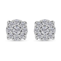 10K White Gold Diamond Stud Earrings 3.10 Grams 1.20 ctw