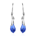 Sapphire Color Crystal Drop Earrings in Sterling Silver - Sticky add to cart bar