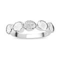 Polki Diamond Ring in Platinum Over Sterling Silver (Size 10.0) 0.50 ctw - Sticky add to cart bar