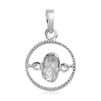 Dancing Polki Diamond Circle Pendant in Platinum Over Sterling Silver 0.15 ctw