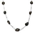 Elite Shungite Station Necklace 20 Inches in Sterling Silver 65.00 ctw - Sticky add to cart bar