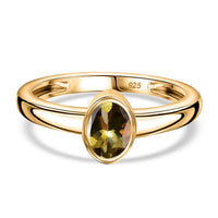 Natural Golden Tanzanite Ring in 18K Vermeil YG Over Sterling Silver (Size 10.0) 0.61 ctw