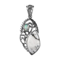 White Buffalo and Ethiopian Welo Opal Fancy Pendant in Sterling Silver 9.40 ctw - Sticky add to cart bar