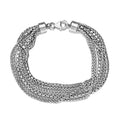 Artisan Crafted Sterling Silver Multi Layered Bracelet (7.25 In) 23.60 Grams - Sticky add to cart bar