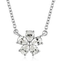 LUSTRO STELLA Made with Finest CZ Floral Necklace 20 Inches Platinum Over Sterling Silver and Stainless Steel 1.65 ctw - Sticky add to cart bar