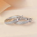 KARIS Simulated Diamond Hoop Earrings in Platinum Bond 2.65 ctw - Sticky add to cart bar