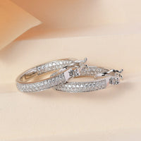 KARIS Simulated Diamond Hoop Earrings in Platinum Bond 2.65 ctw