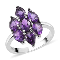 Amethyst Ring in Stainless Steel 2.10 ctw