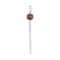 South African Yellow Tiger's Eye Magnetic Lock with (2 Inches) Extender Chain in Rhodium Over Sterling Silver 2.00 ctw - Sticky add to cart bar