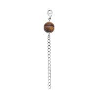 South African Yellow Tiger's Eye Magnetic Lock with (2 Inches) Extender Chain in Rhodium Over Sterling Silver 2.00 ctw
