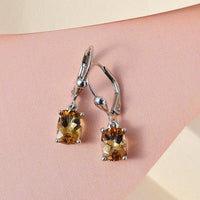 Golden Scapolite Lever Back Earrings in Platinum Over Sterling Silver 2.40 ctw