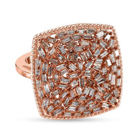 Natural Champagne Diamond Ring in 18K Vermeil RG Over Sterling Silver (Size 8.0) 1.00 ctw