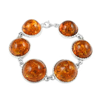 Baltic Amber Bracelet in Sterling Silver (7.50 In)