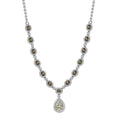 Ambanja Demantoid Garnet and White Zircon 5.75 ctw Necklace 18 Inches in Platinum Over Sterling Silver - Sticky add to cart bar