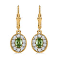 Ambanja Demantoid Garnet and White Zircon Lever Back Earrings in Vermeil Yellow Gold Over Sterling Silver 2.15 ctw - Sticky add to cart bar