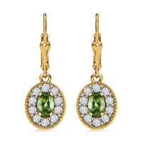 Ambanja Demantoid Garnet and White Zircon Lever Back Earrings in Vermeil Yellow Gold Over Sterling Silver 2.15 ctw
