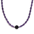 Blue Agate and Amethyst Beaded Necklace 20 Inches in Platinum Over Sterling Silver 53.20 ctw - Sticky add to cart bar