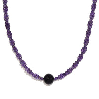 Blue Agate and Amethyst Beaded Necklace 20 Inches in Platinum Over Sterling Silver 53.20 ctw