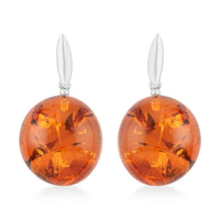 Baltic Amber Dangle Earrings in Sterling Silver