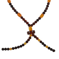 Baltic Cherry and Honey Colored Amber Beaded Necklace 20 Inches in Sterling Silver