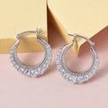 KARIS Simulated Diamond Hoop Earrings in Platinum Bond 4.10 ctw - Sticky add to cart bar