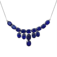 Niassa Blue Sapphire (FF) Necklace in Platinum Over Sterling Silver (18 Inches) 26.84 ctw