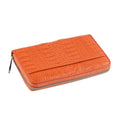 Doorbuster Closeout Brand River Orange Crocodile Embossed Genuine Leather Clutch Bag - Sticky add to cart bar