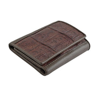 Doorbuster Closeout Brand River Brown Crocodile Embossed Genuine Leather Clutch Bag