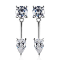 Simulated Diamond Earrings in Sterling Silver 2.90 ctw