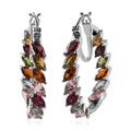 TLV Multi-Tourmaline Hoop Earrings in Platinum Over Sterling Silver (8.30 g) 6.15 ctw - Sticky add to cart bar