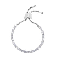 Simulated Green Diamond Bolo Style Bracelet with Butterfly Lock in Stainless Steel (5-9Inches)