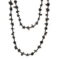 Thai Black Spinel and Brazilian Smoky Quartz 186.25 ctw Chips Necklace in Platinum Over Sterling Silver 36 Inches - Sticky add to cart bar