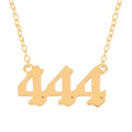 14K YG Over Sterling Silver Lucky Number 444 Design Necklace (18 Inches) - Sticky add to cart bar