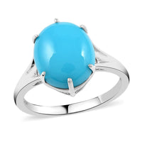 Certified & Appraised AAA Sleeping Beauty Turquoise 5.30 ctw Split Shank Ring in 10K White Gold