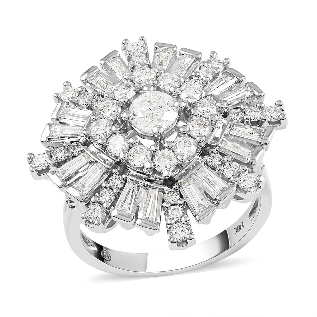 14K White Gold Diamond Ring 8 Grams 2.00 ctw