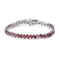 Natural Tanzanian Wine Garnet Tennis Bracelet in Platinum Over Sterling Silver (6.50 In) 10.85 Grams 9.75 ctw