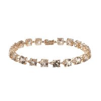 Doorbuster LUXORO 10K Yellow Gold Asscher Cut AAA Turkizite Link Bracelet (6.50 In) (3.20 g) 13.35 ctw