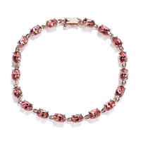 Doorbuster LUXORO 10K Rose Gold Premium Natural Blush Tourmaline Bracelet (6.50 In) 3.15 Grams 8.25 ctw