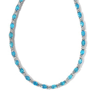 Malgache Neon Apatite and White Zircon Necklace 18 Inches in Platinum Over Sterling Silver 16.50 ctw