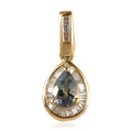 Luxoro 10K Yellow Gold Premium Green Tanzanite and G-H I3 Diamond Halo Pendant 0.65 ctw - Sticky add to cart bar